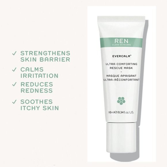 REN Evercalm Sensitive Skin Ultra Comforting Rescue Mask, 0.34 fl oz - Picture 1 of 4